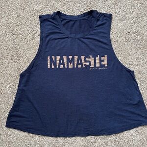 Spiritual Gangster Navy Blue Namaste Tank Top